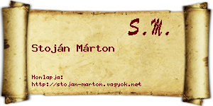Stoján Márton névjegykártya