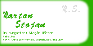 marton stojan business card