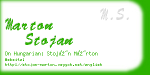 marton stojan business card